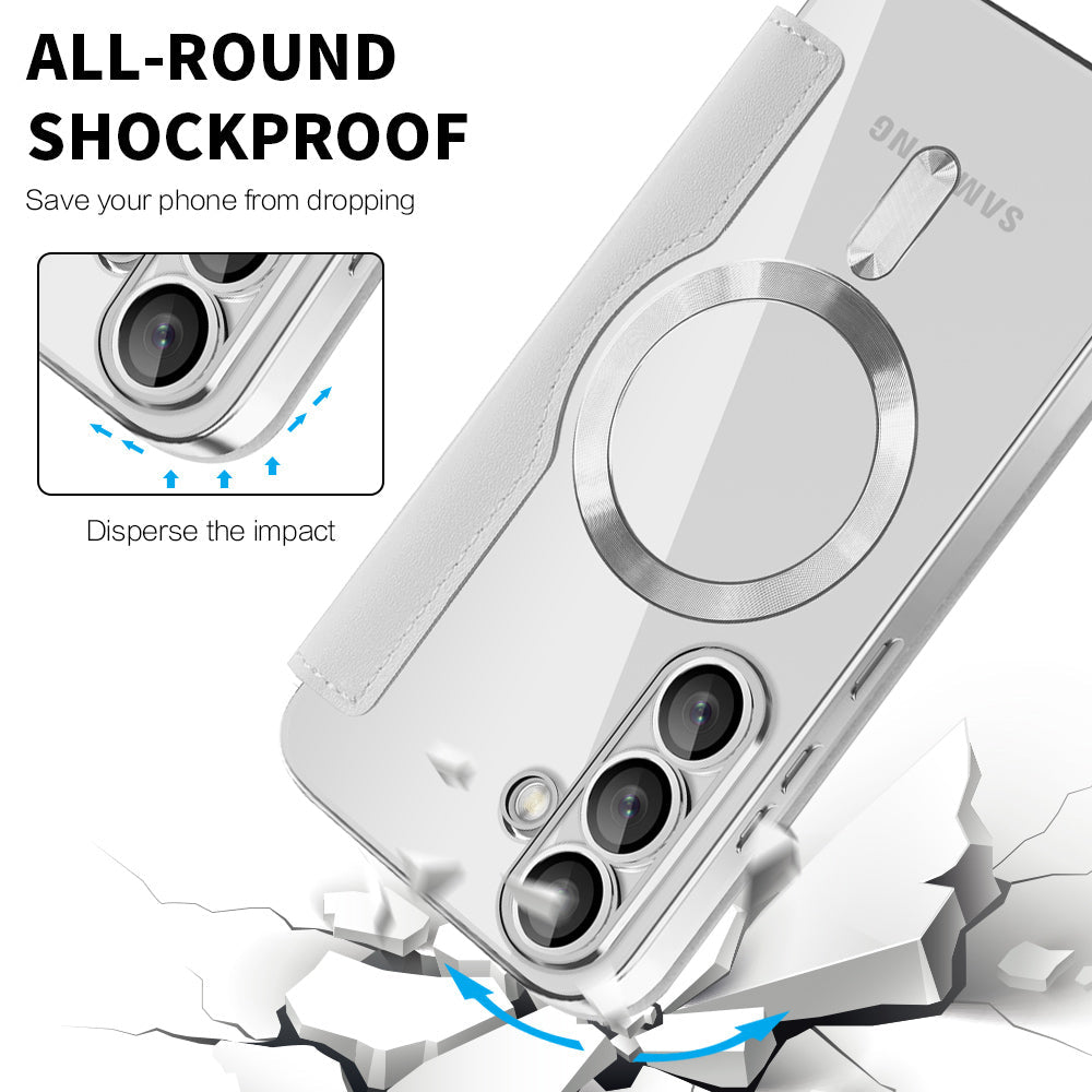 Techsuit Samsung Galaxy S25 - Θήκη Βιβλίο με MagSafe με Υποδοχές Καρτών και RFID Προστασία - SmartMag Book Case - Grey