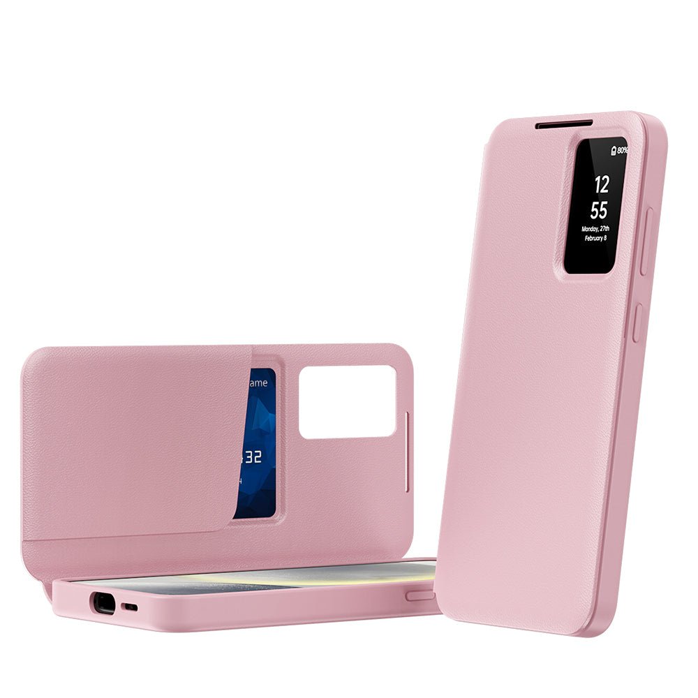 Techsuit Samsung Galaxy S25 - Θήκη Βιβλίο με Θέση για 1 Κάρτα - SmartView Series - Pink