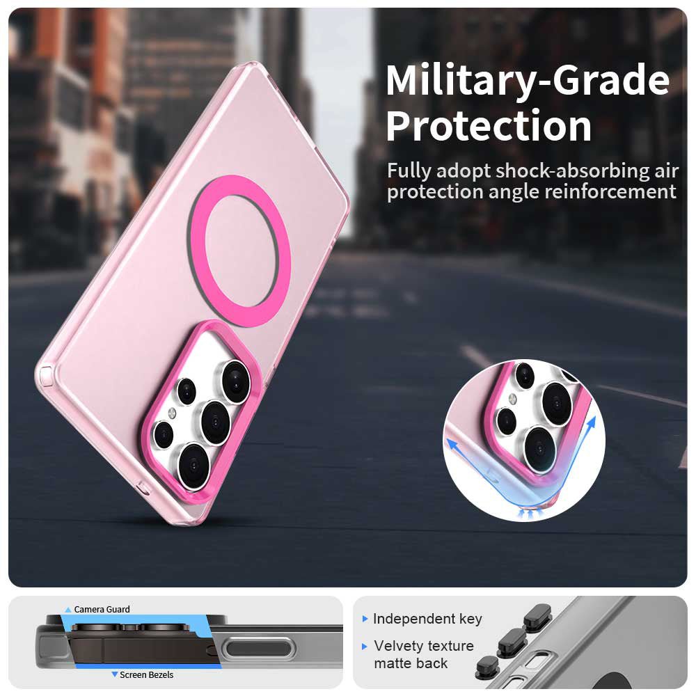 Techsuit Samsung Galaxy S25 Ultra - Σκληρή Θήκη με Πλαίσιο Σιλικόνης και MagSafe - CandyCase MagSafe - Pink
