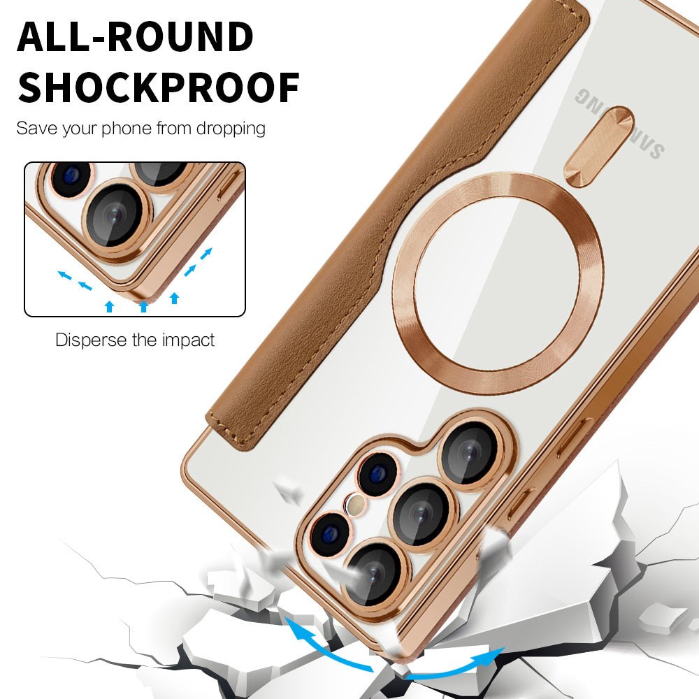 Techsuit Samsung Galaxy S25 Ultra - Θήκη Βιβλίο με MagSafe με Υποδοχές Καρτών και RFID Προστασία - SmartMag Book Case - Brown