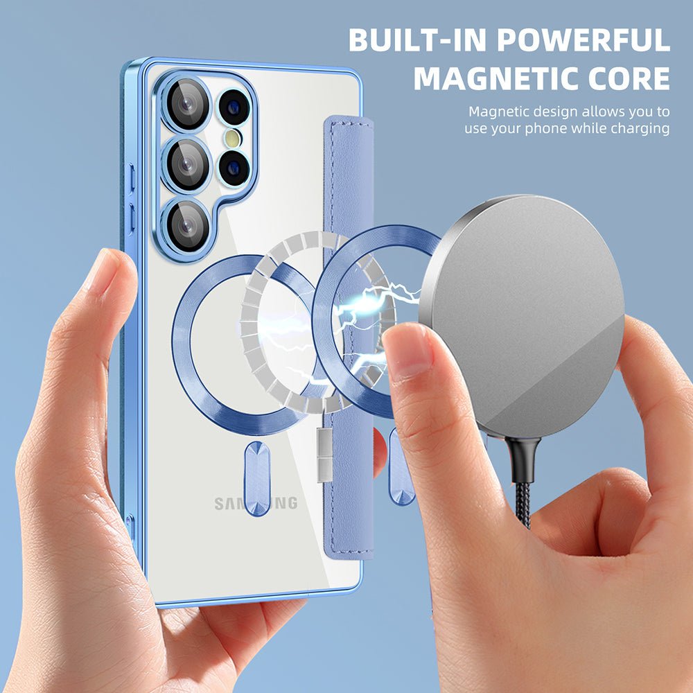 Techsuit Samsung Galaxy S25 Ultra - Θήκη Βιβλίο με MagSafe με Υποδοχές Καρτών και RFID Προστασία - SmartMag Book Case - Light Blue