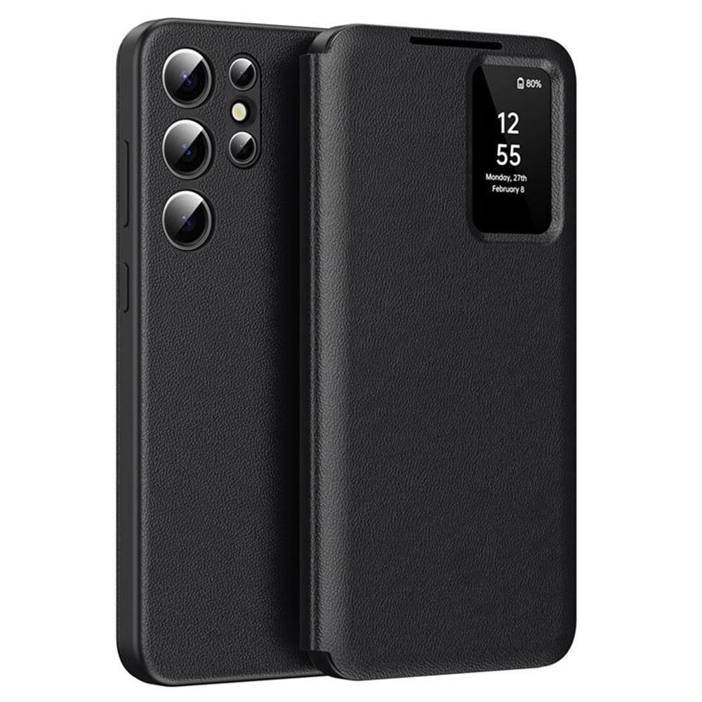 Techsuit Samsung Galaxy S25 Ultra - Θήκη Βιβλίο με Θέση για 1 Κάρτα - SmartView Series - Black