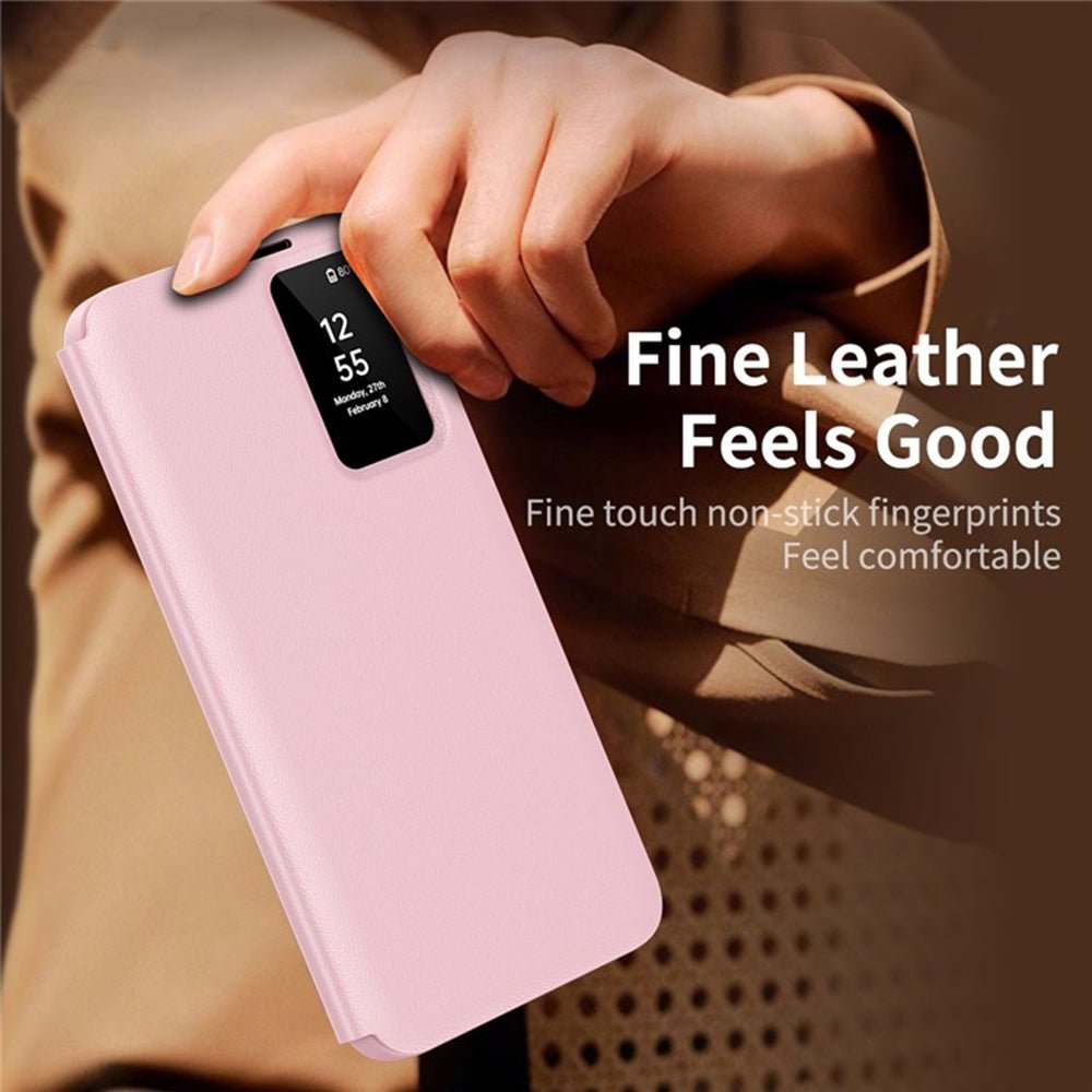 Techsuit Samsung Galaxy S25 Ultra - Θήκη Βιβλίο με Θέση για 1 Κάρτα - SmartView Series - Pink