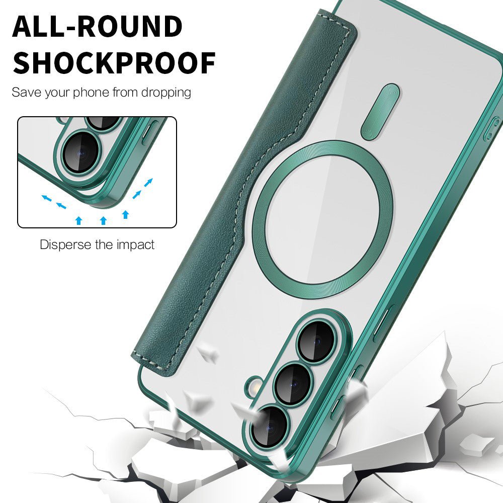 Techsuit Samsung Galaxy S26 Plus - Θήκη Βιβλίο με MagSafe με Υποδοχές Καρτών και RFID Προστασία - SmartMag Book Case - Green