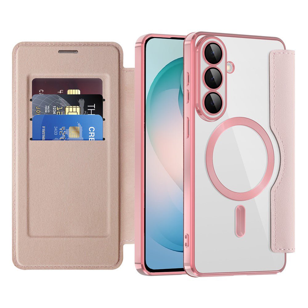 Techsuit Samsung Galaxy S26 Plus - Θήκη Βιβλίο με MagSafe με Υποδοχές Καρτών και RFID Προστασία - SmartMag Book Case - Pink