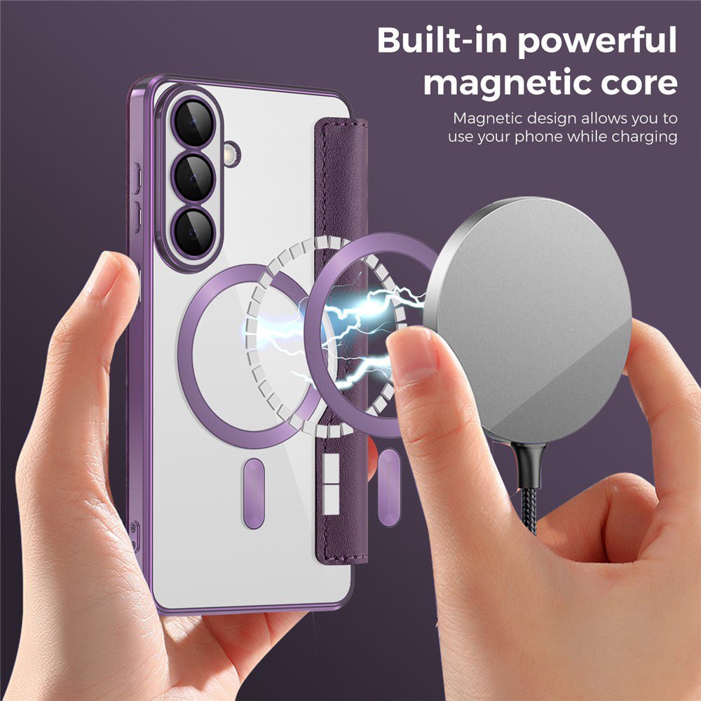 Techsuit Samsung Galaxy S26 Plus - Θήκη Βιβλίο με MagSafe με Υποδοχές Καρτών και RFID Προστασία - SmartMag Book Case - Purple