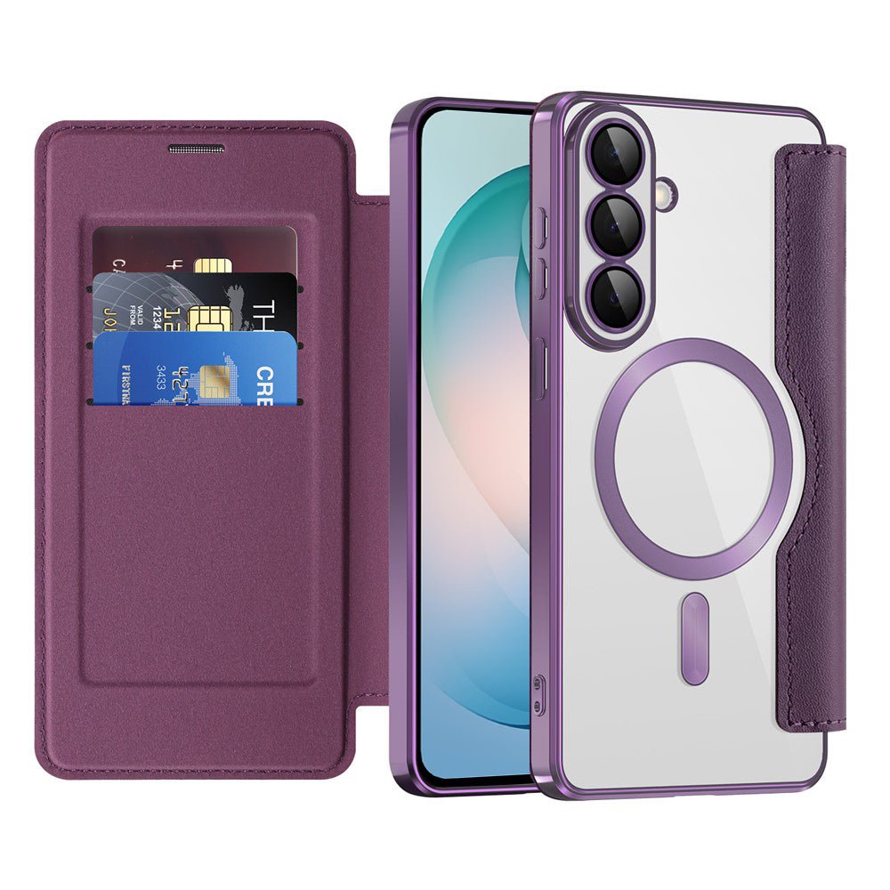 Techsuit Samsung Galaxy S26 Plus - Θήκη Βιβλίο με MagSafe με Υποδοχές Καρτών και RFID Προστασία - SmartMag Book Case - Purple