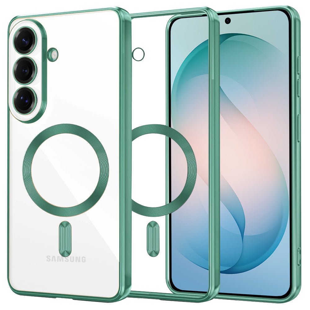 Techsuit Samsung Galaxy S26 Plus - Θήκη Σιλικόνης - Luxury Crystal MagSafe - Light Green / Clear