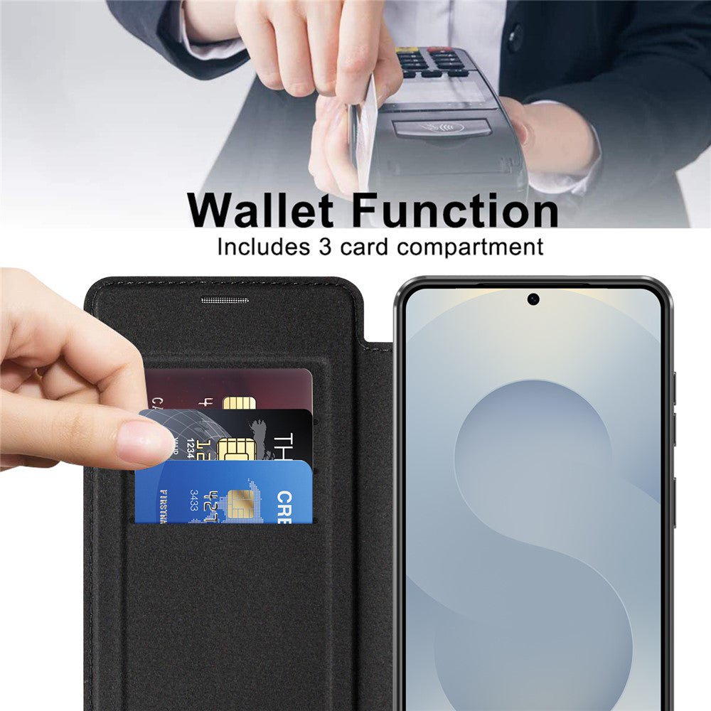 Techsuit Samsung Galaxy S26 - Θήκη Βιβλίο με MagSafe με Υποδοχές Καρτών και RFID Προστασία - SmartMag Book Case - Black