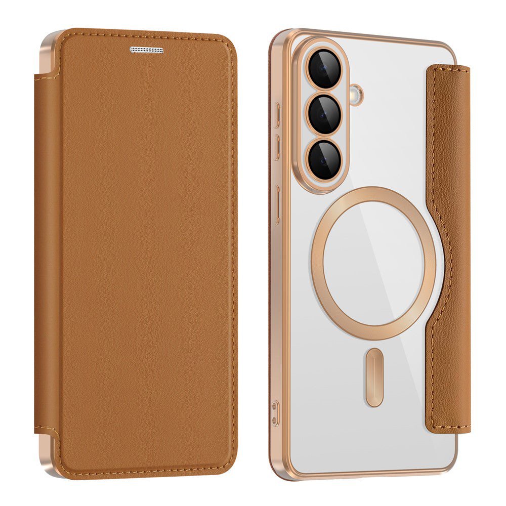 Techsuit Samsung Galaxy S26 - Θήκη Βιβλίο με MagSafe με Υποδοχές Καρτών και RFID Προστασία - SmartMag Book Case - Brown