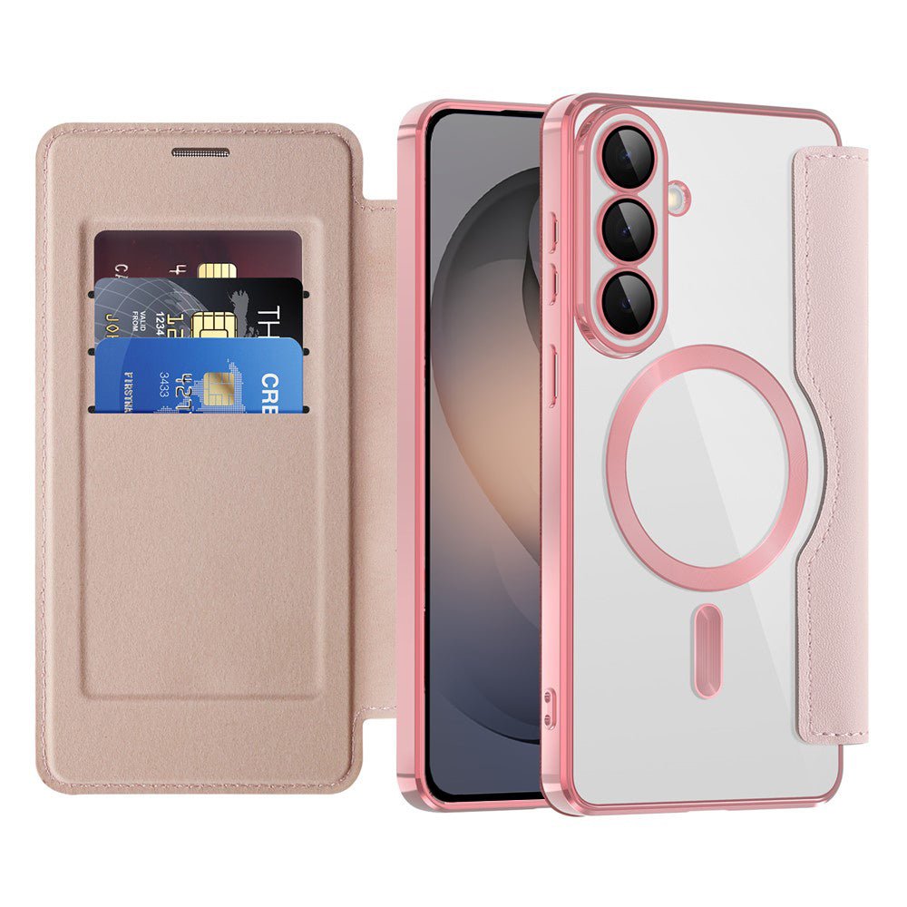 Techsuit Samsung Galaxy S26 - Θήκη Βιβλίο με MagSafe με Υποδοχές Καρτών και RFID Προστασία - SmartMag Book Case - Pink