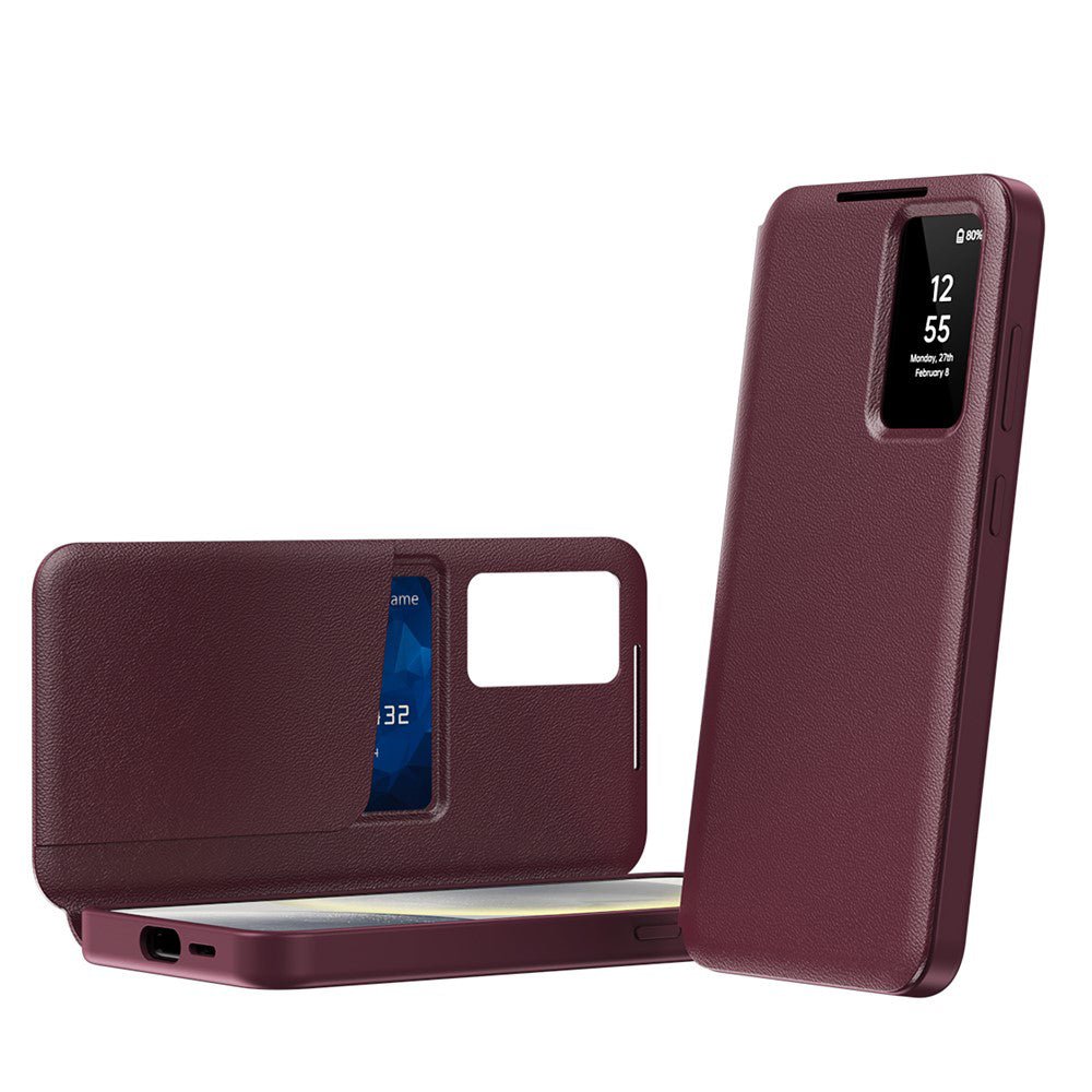 Techsuit Samsung Galaxy S26 - Θήκη Βιβλίο με Θέση για 1 Κάρτα - SmartView Series - Red
