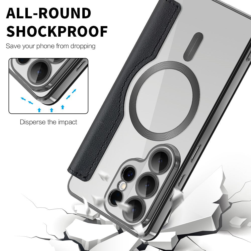 Techsuit Samsung Galaxy S26 Ultra - Θήκη Βιβλίο με MagSafe με Υποδοχές Καρτών και RFID Προστασία - SmartMag Book Case - Black