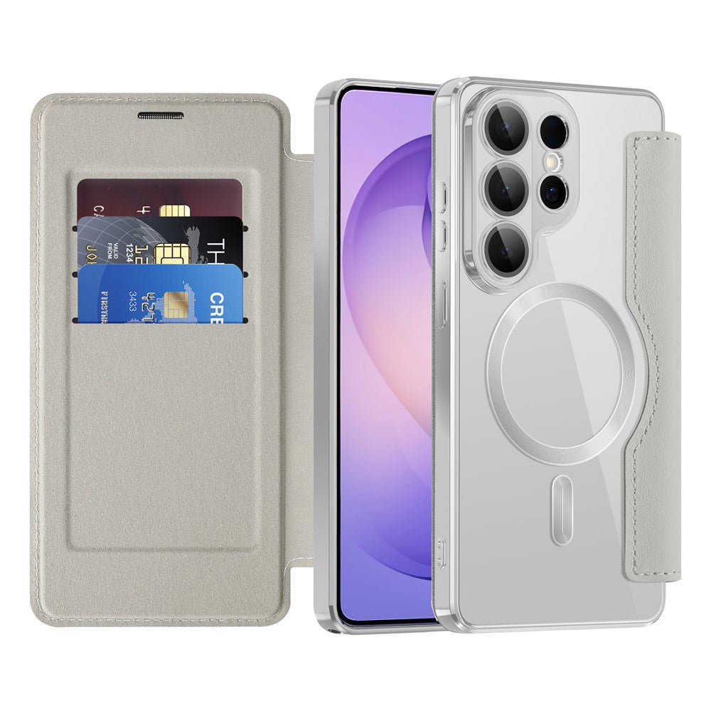 Techsuit Samsung Galaxy S26 Ultra - Θήκη Βιβλίο με MagSafe με Υποδοχές Καρτών και RFID Προστασία - SmartMag Book Case - Grey