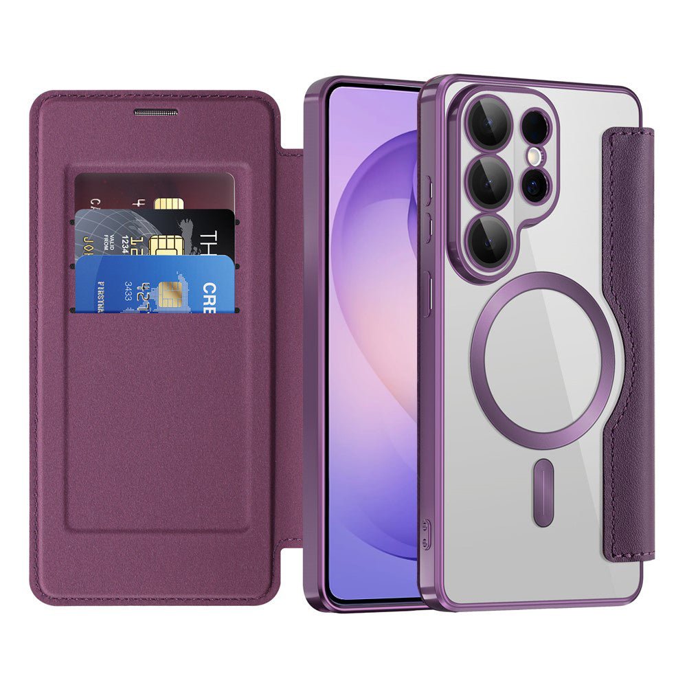 Techsuit Samsung Galaxy S26 Ultra - Θήκη Βιβλίο με MagSafe με Υποδοχές Καρτών και RFID Προστασία - SmartMag Book Case - Purple