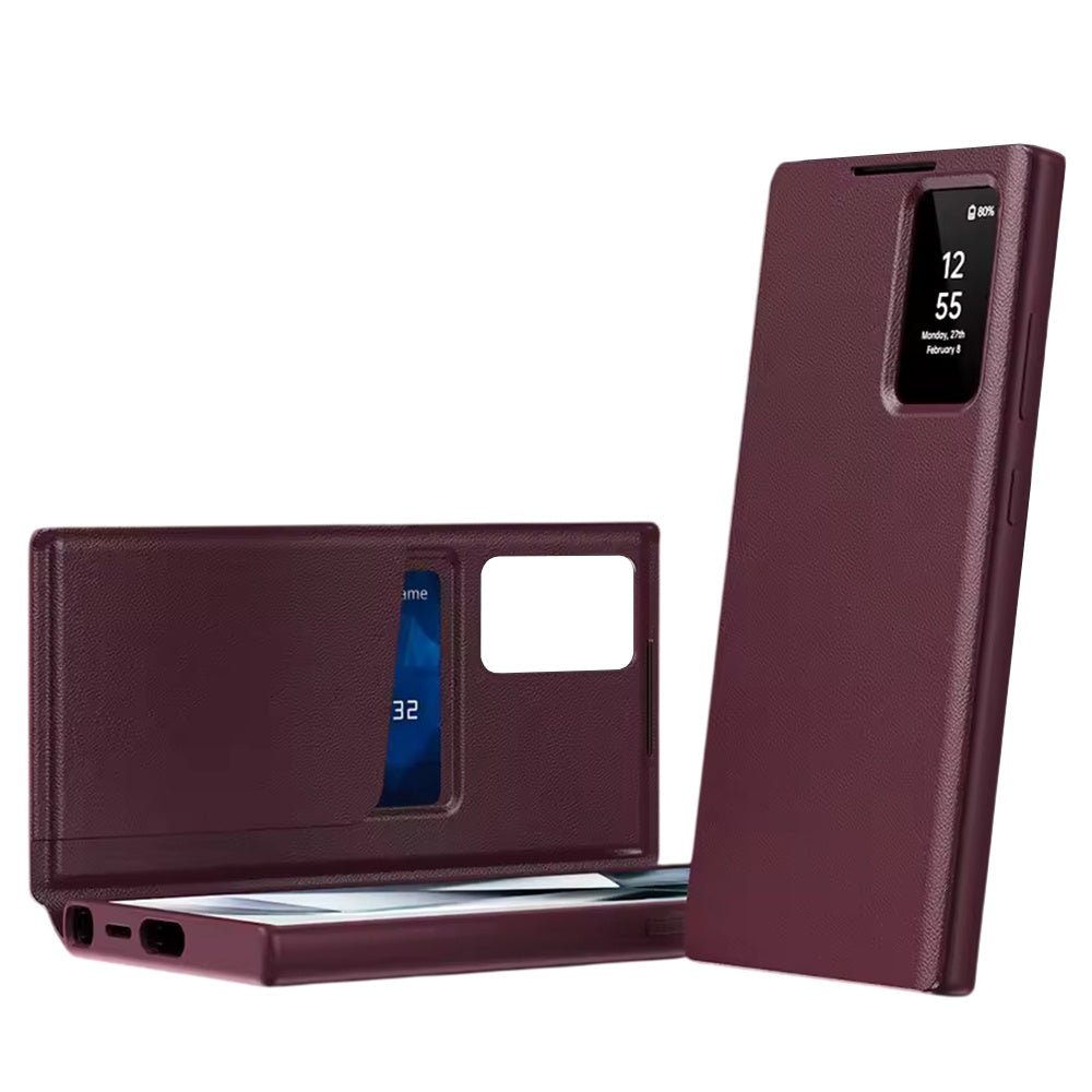 Techsuit Samsung Galaxy S26 Ultra - Θήκη Βιβλίο με Θέση για 1 Κάρτα - SmartView Series - Red