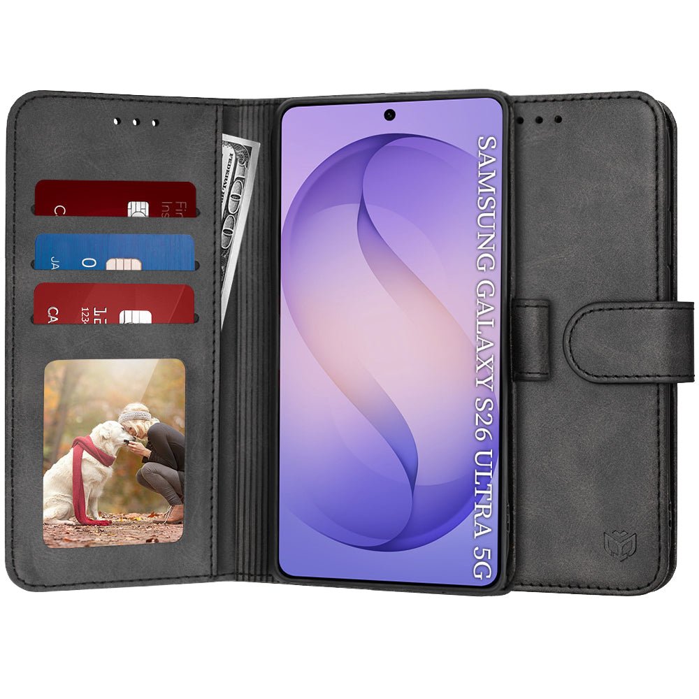 Techsuit Samsung Galaxy S26 Ultra - Θήκη Πορτοφόλι από Δερματίνη με Stand - Diary Book - Black