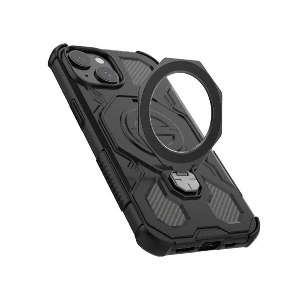 Techsuit Xiaomi Redmi 15 4G / 5G - Σκληρή Θήκη με Δαχτυλίδι Συγκράτησης - Carbon Shield Pro - Black
