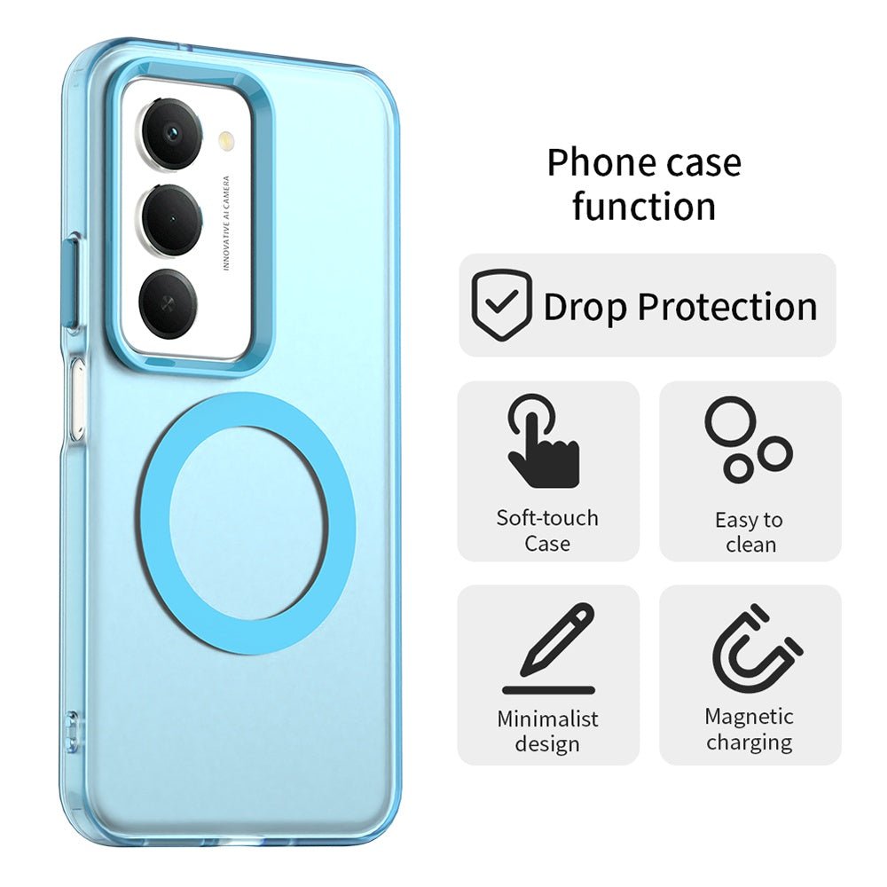 Techsuit Xiaomi Redmi 15 4G / 5G - Σκληρή Θήκη με Πλαίσιο Σιλικόνης και MagSafe - CandyCase MagSafe - Blue