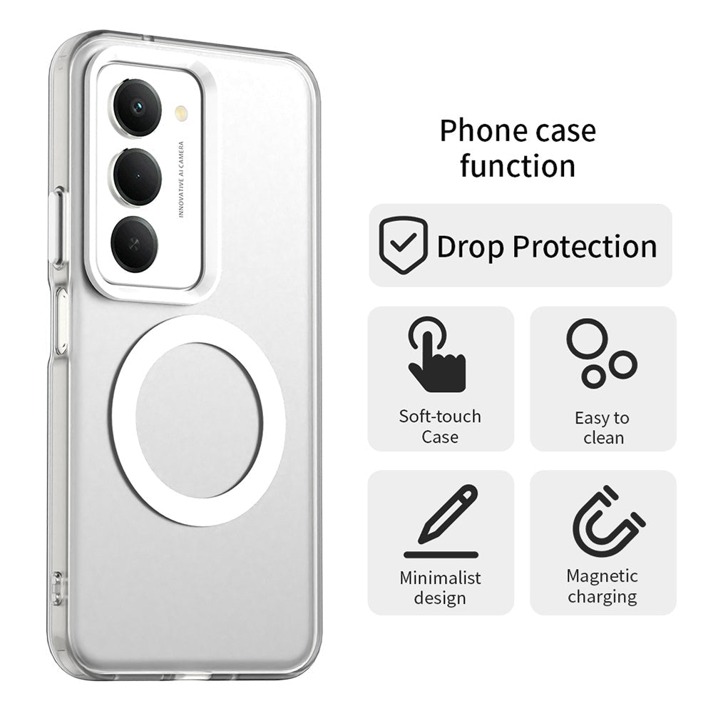 Techsuit Xiaomi Redmi 15 4G / 5G - Σκληρή Θήκη με Πλαίσιο Σιλικόνης και MagSafe - CandyCase MagSafe - White