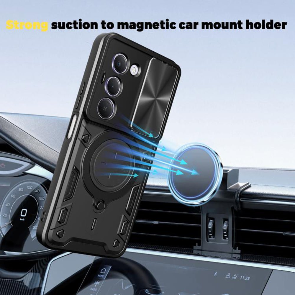 Techsuit Xiaomi Redmi 15 4G / 5G - Σκληρή Θήκη με Προστασία Καμερών και Δαχτυλίδι Συγκράτησης - CamGuard Pro - Black