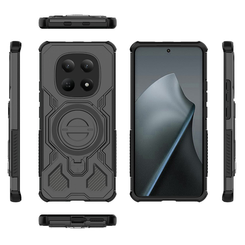 Techsuit Xiaomi Redmi Note 15 5G / Poco M8 5G - Σκληρή Θήκη με Δαχτυλίδι Συγκράτησης - Carbon Shield Pro - Black