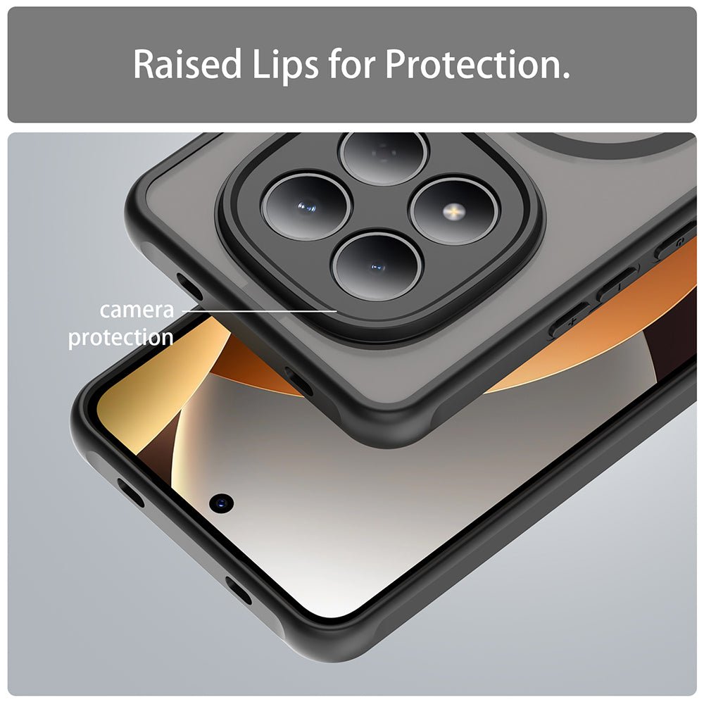 Techsuit Xiaomi Redmi Note 15 Pro 4G - Σκληρή Θήκη με Πλαίσιο Σιλικόνης και MagSafe - HaloFrost II MagSafe - Black