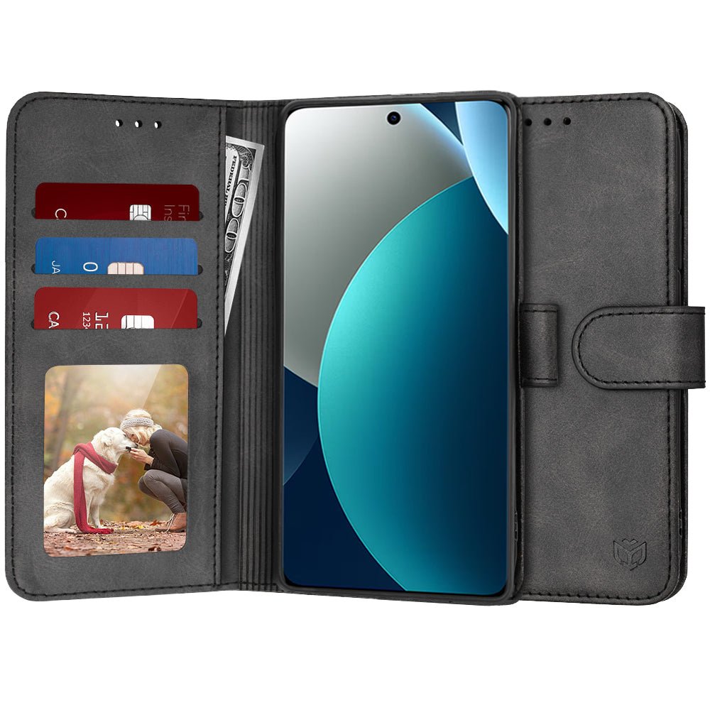 Techsuit Xiaomi Redmi Note 15 Pro 4G - Θήκη Πορτοφόλι από Δερματίνη με Stand - Diary Book - Black