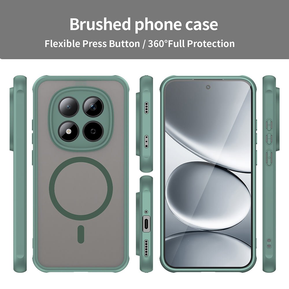 Techsuit Xiaomi Redmi Note 15 Pro 5G - Σκληρή Θήκη με Πλαίσιο Σιλικόνης και MagSafe - HaloFrost II MagSafe - Green