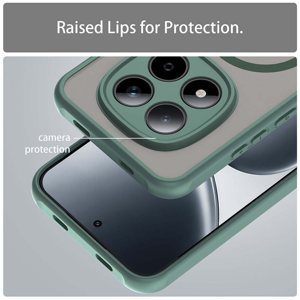 Techsuit Xiaomi Redmi Note 15 Pro 5G - Σκληρή Θήκη με Πλαίσιο Σιλικόνης και MagSafe - HaloFrost II MagSafe - Green