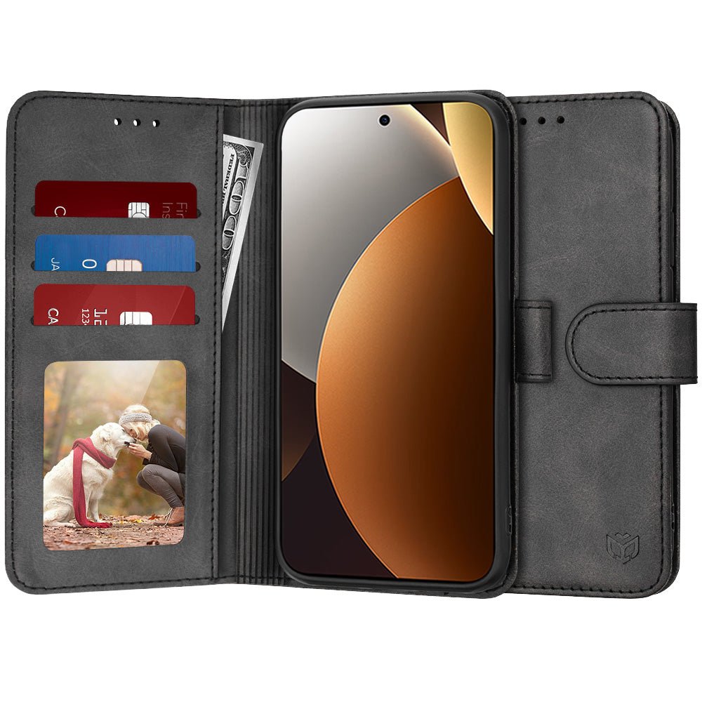 Techsuit Xiaomi Redmi Note 15 Pro 5G - Θήκη Πορτοφόλι από Δερματίνη με Stand - Diary Book - Black
