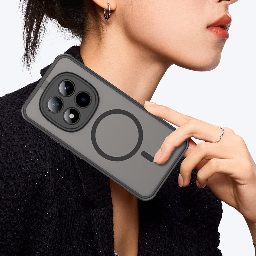 Techsuit Xiaomi Redmi Note 15 Pro Plus 5G / Poco M8 Pro 5G - Σκληρή Θήκη με Πλαίσιο Σιλικόνης και MagSafe - HaloFrost II MagSafe - Black
