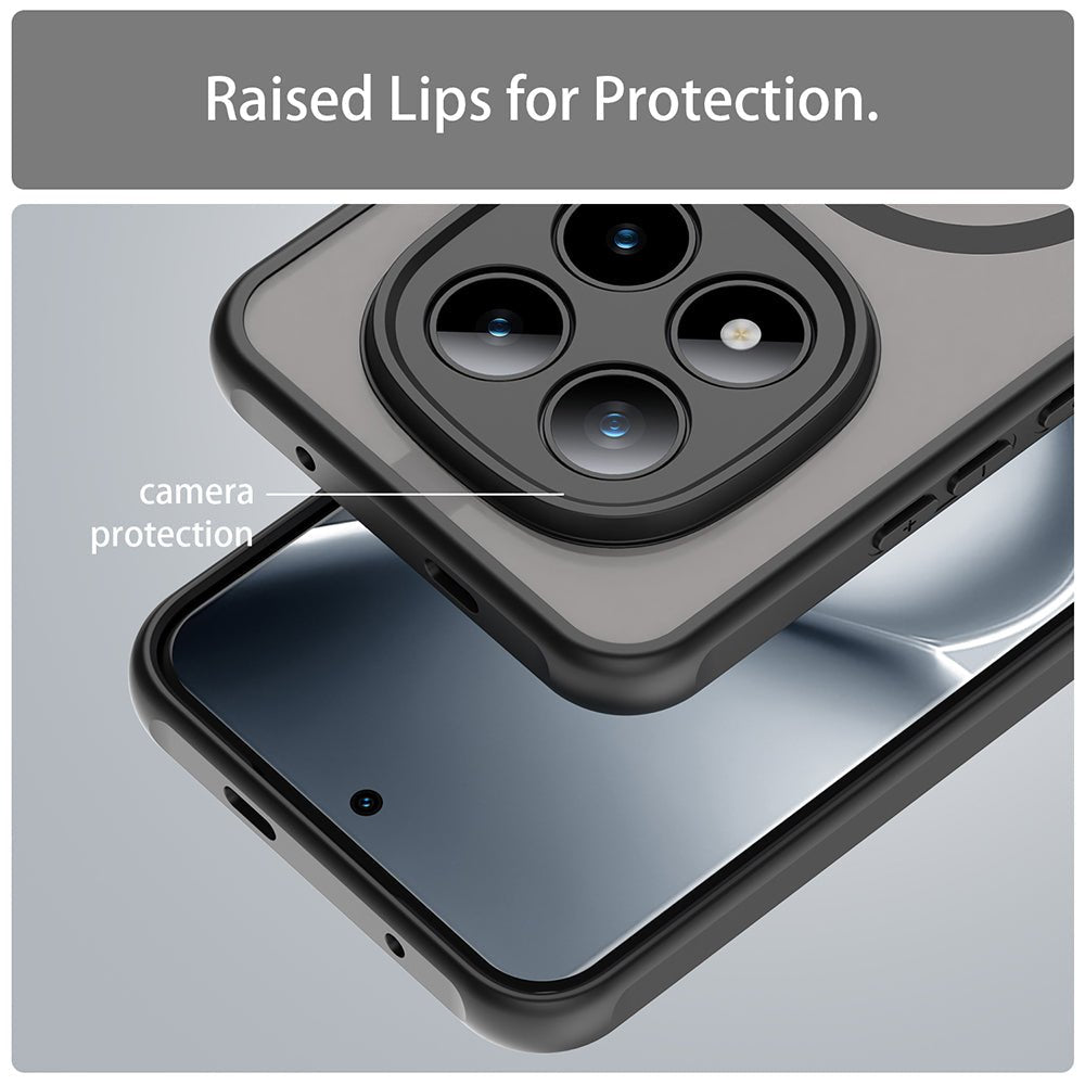 Techsuit Xiaomi Redmi Note 15 Pro Plus 5G / Poco M8 Pro 5G - Σκληρή Θήκη με Πλαίσιο Σιλικόνης και MagSafe - HaloFrost II MagSafe - Black