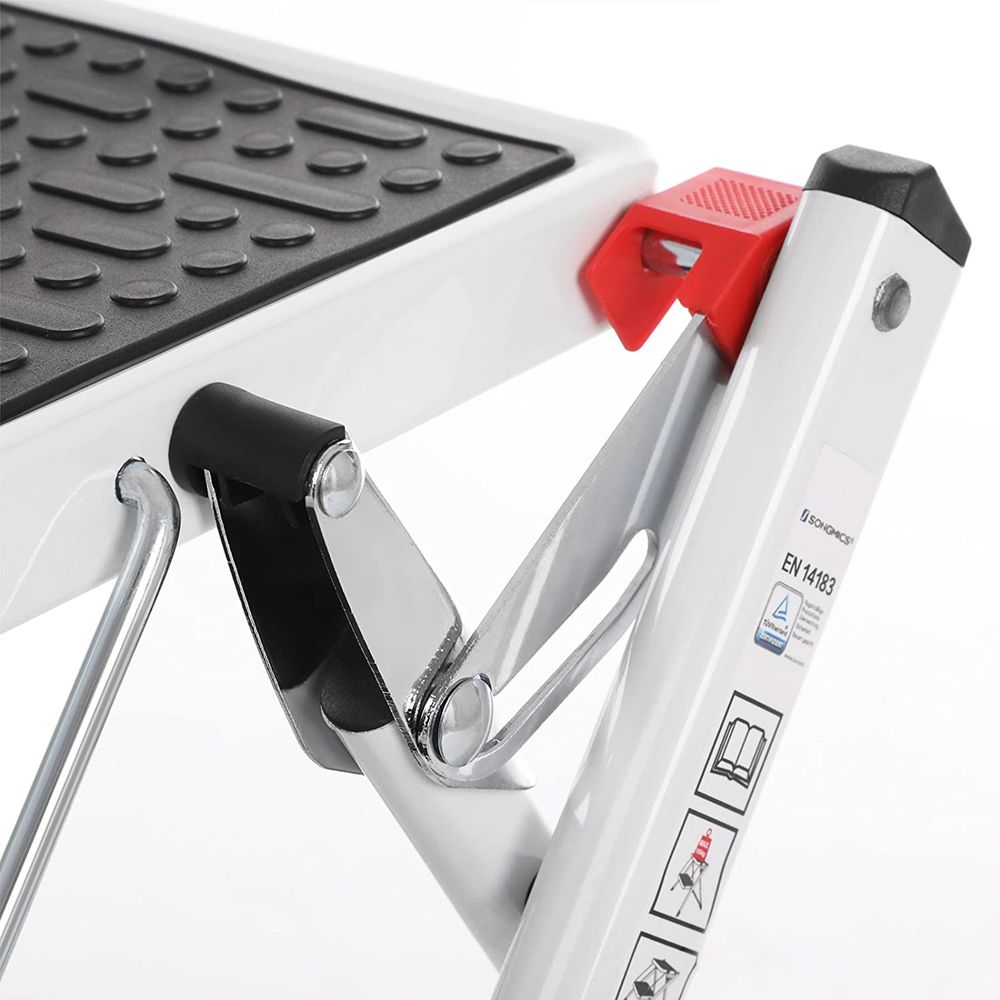 Songmics Αναδιπλούμενη Σκάλα με 2 Σκαλοπάτια και Αντιολισθητική Επιφάνεια - White - GSL02WT