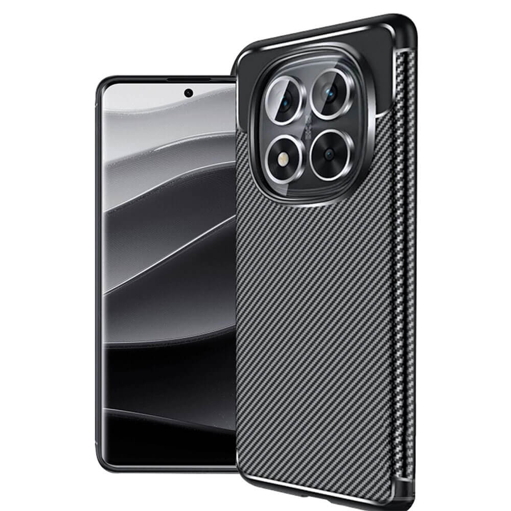 Techsuit Xiaomi Redmi Note 14 Pro 5G / Poco X7 - CarbonFiber - Θήκη Σιλικόνης - Black