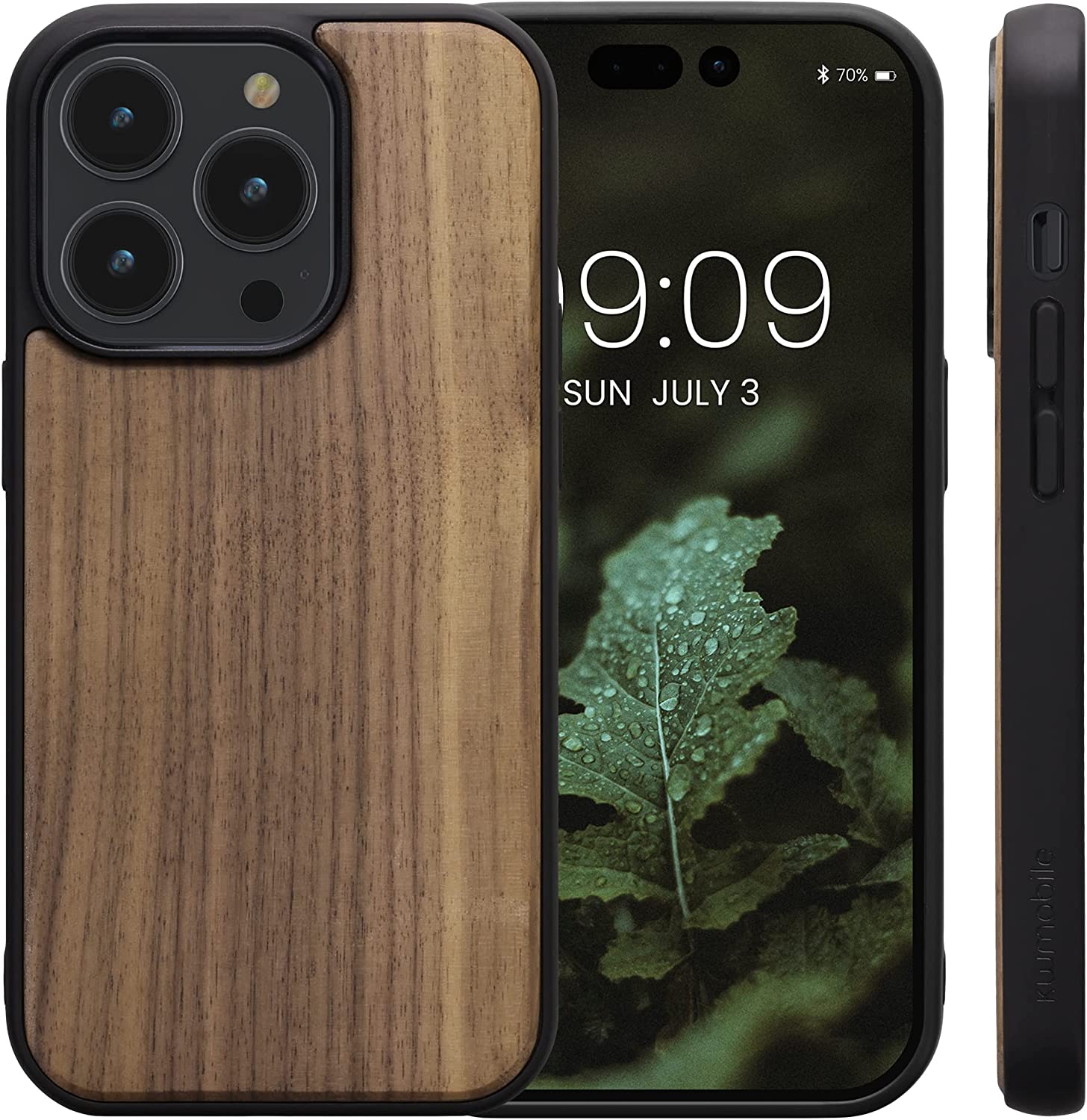 KW iPhone 14 Pro Θήκη από Φυσικό Ξύλο - Dark Brown - 59122.18