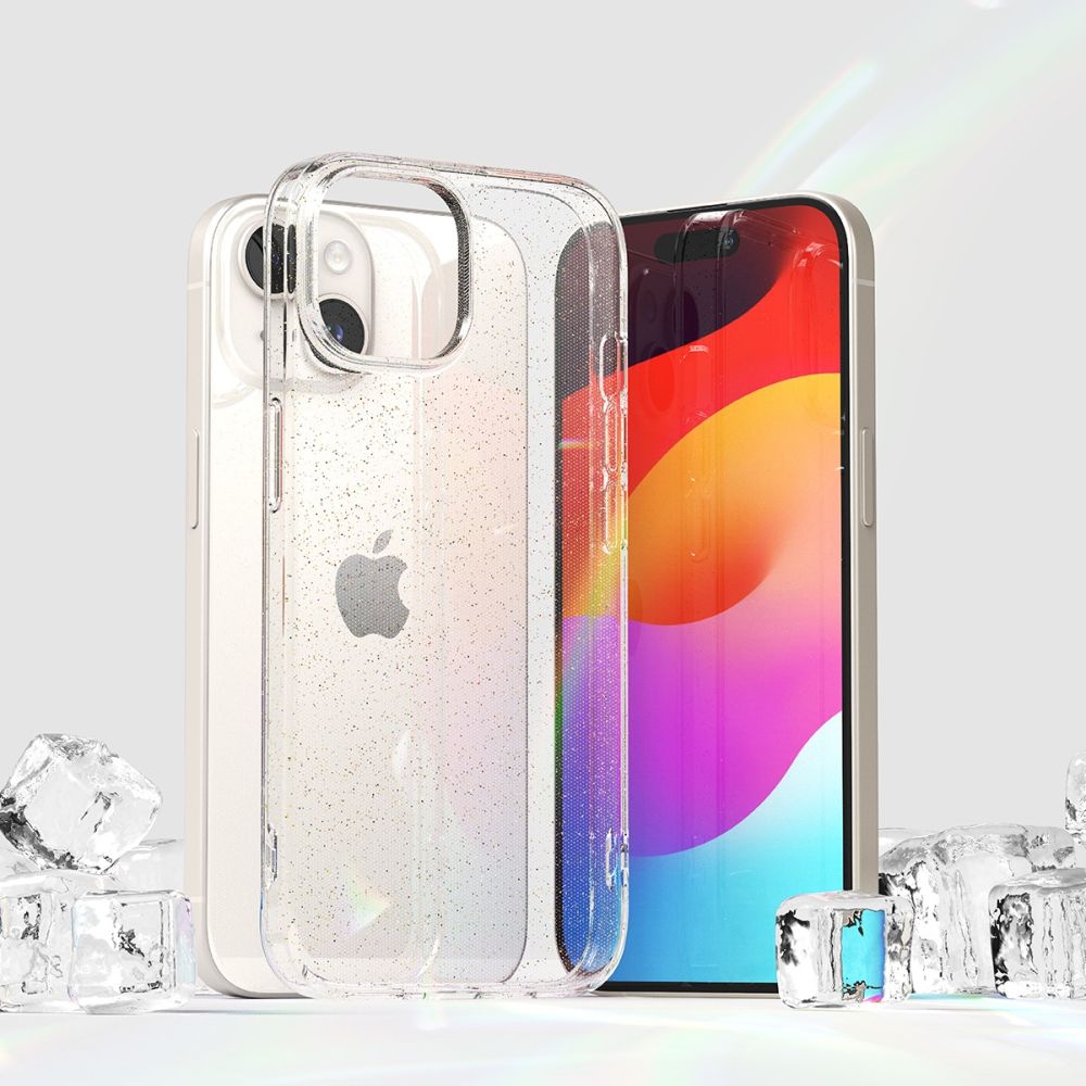 Ringke iPhone 15 Air Ultra Thin TPU Case Λεπτή Θήκη Σιλικόνης - Glitter - Διάφανη
