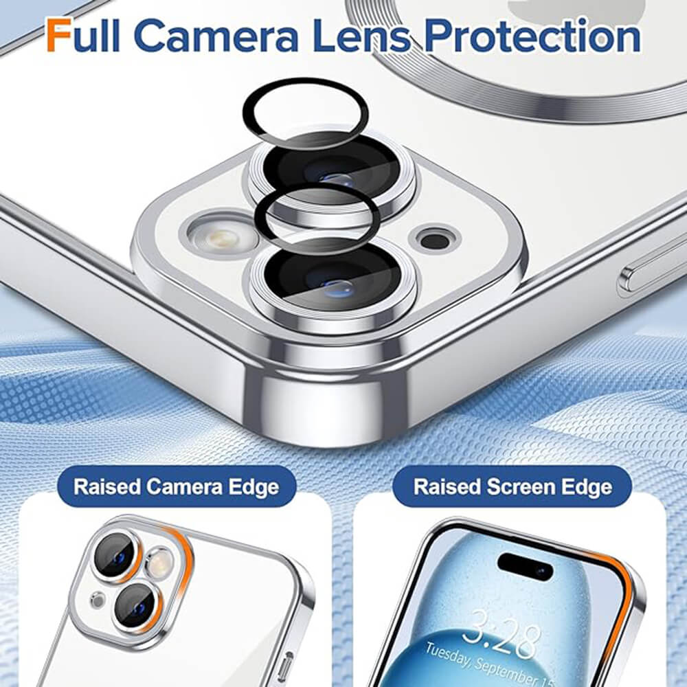 Techsuit iPhone 15 - Luxury Crystal MagSafe - Θήκη Σιλικόνης - Silver