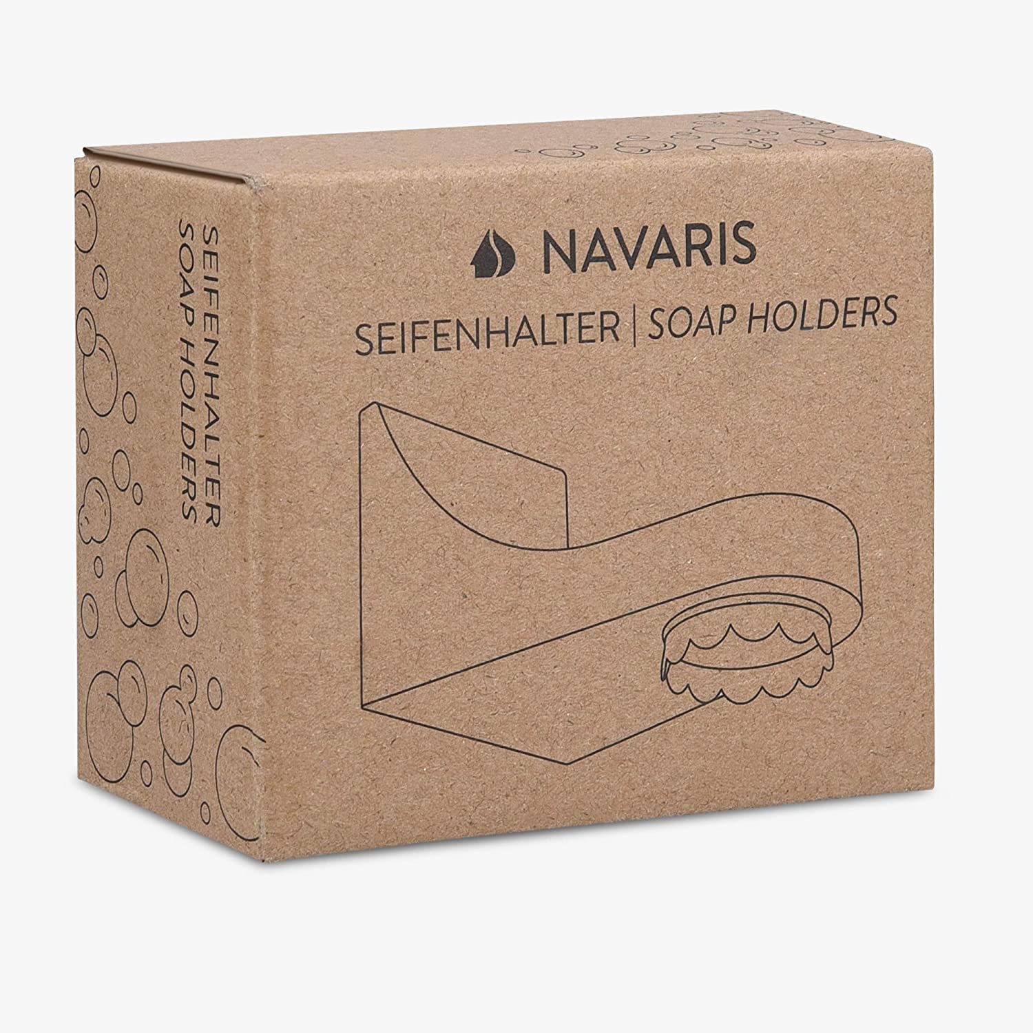 Navaris Σετ με 2 Μαγνητικές Βάσεις Τοίχου για Σαπούνι - Bamboo - 52625.05