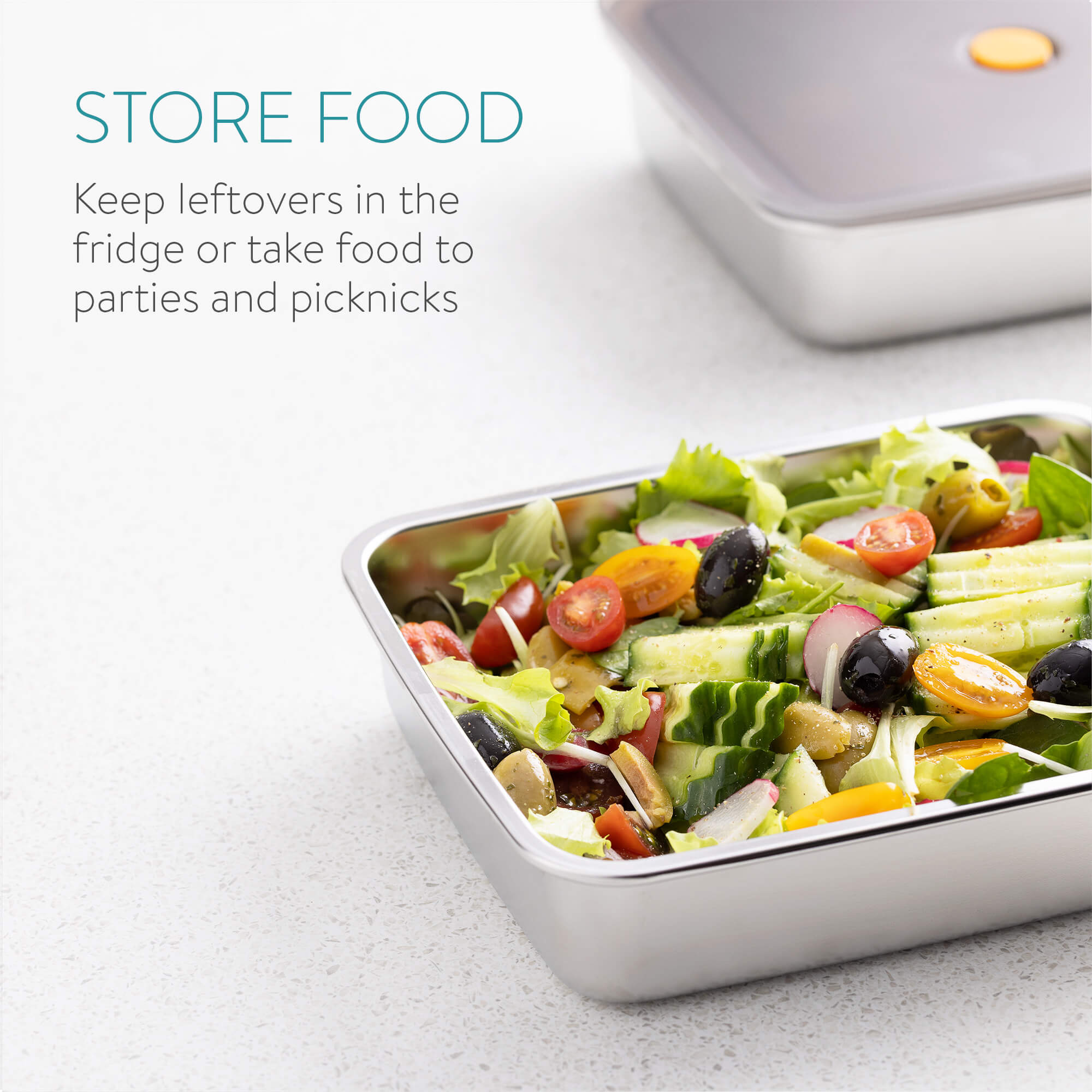 Navaris Σετ με 2 Δοχεία Μαριναρίσματος Φαγητού από Ανοξείδωτο Ατσάλι με Καπάκι Σιλικόνης - 56044.01