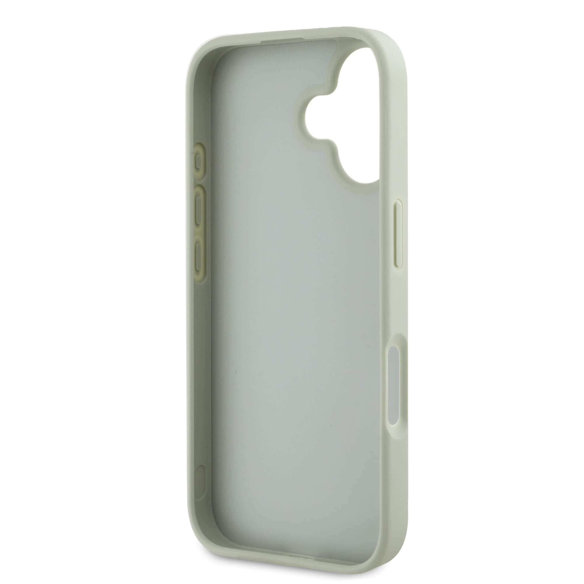 Guess iPhone 16 - Grained Big 4G Logo Small Classic Logo - Σκληρή Θήκη με Επένδυση από Οικολογικό Δέρμα - Green - GUHCP16SPGT4MBN