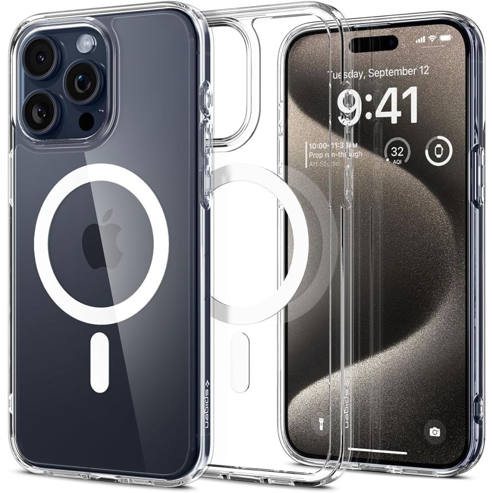 Spigen iPhone 15 Pro Max Ultra Hybrid Mag Σκληρή Θήκη με Πλαίσιο Σιλικόνης Και MagSafe - White