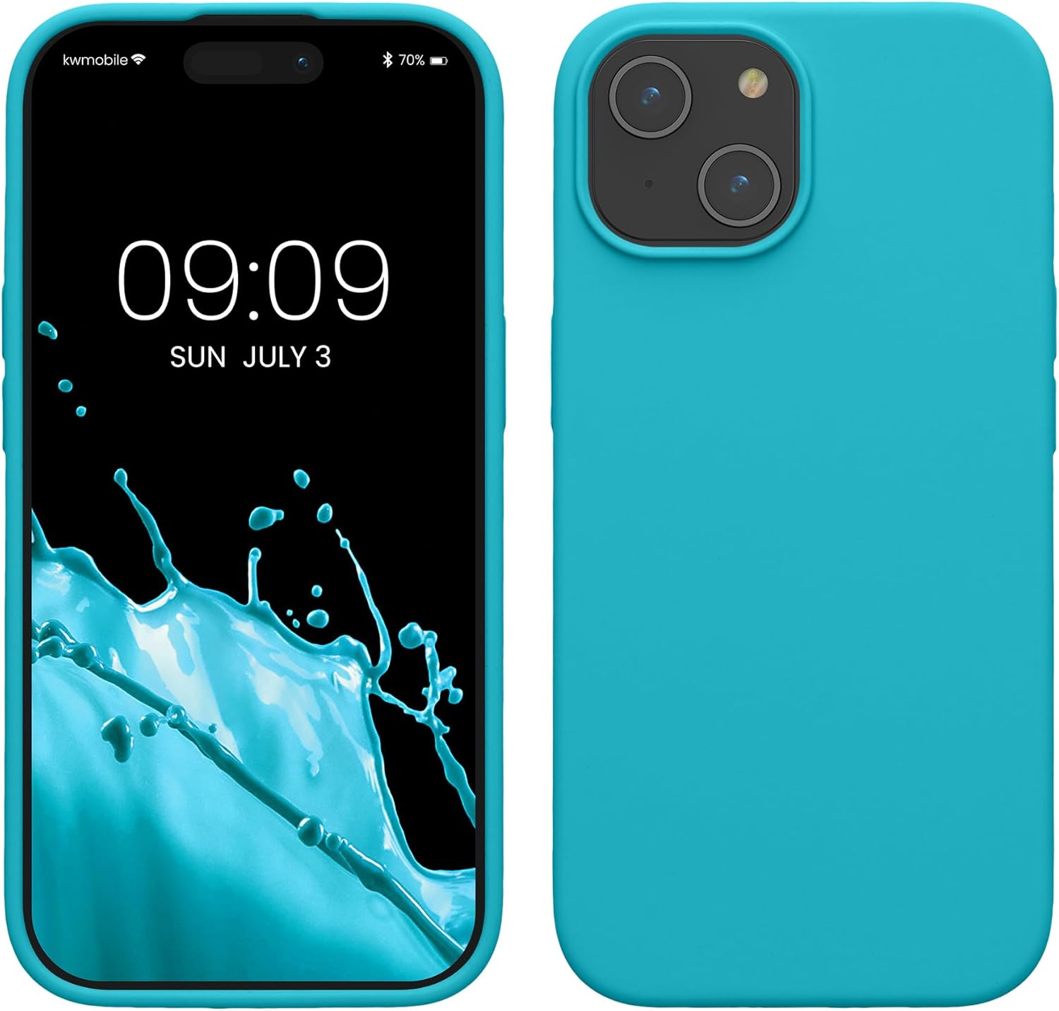 KW iPhone 15 Θήκη Σιλικόνης Rubberized TPU - Cool Glacier