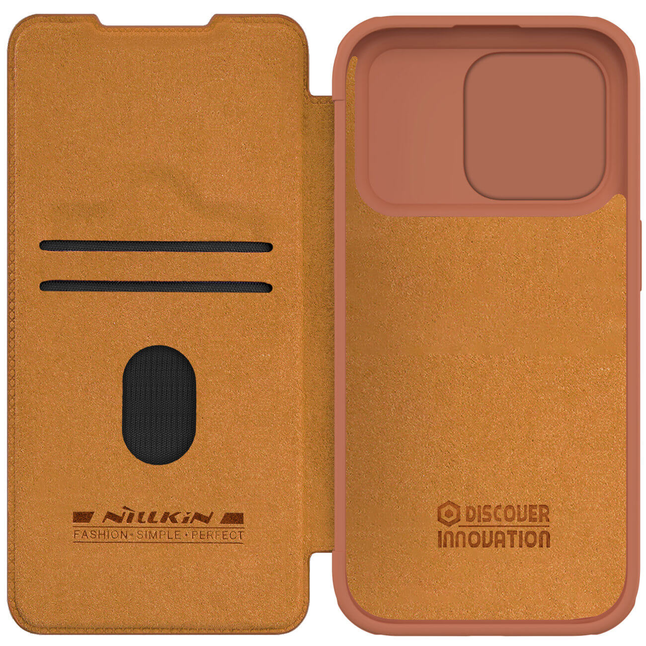 Nillkin iPhone 15 Pro Qin Pro Leather Θήκη Βιβλίο με Κάλυμμα για την Κάμερα - Brown
