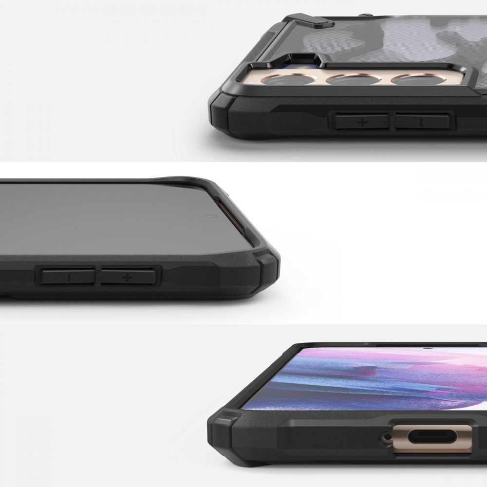 Ringke Samsung Galaxy S21 Plus Fusion X Σκληρή Θήκη με Πλαίσιο Σιλικόνης - Black - Camo