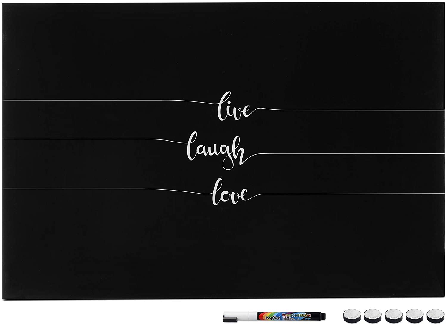 Navaris Μαγνητικός Πίνακας Ανακοινώσεων - 40 x 60 cm - Live / Laugh / Love - Black / White - 45365.13
