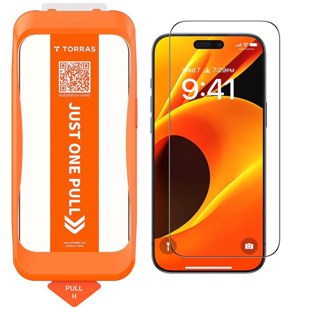 Torras iPhone 17 Pro - Full Screen Αντιχαρακτικό Γυαλί Οθόνης - GlassGo Install Master - Black