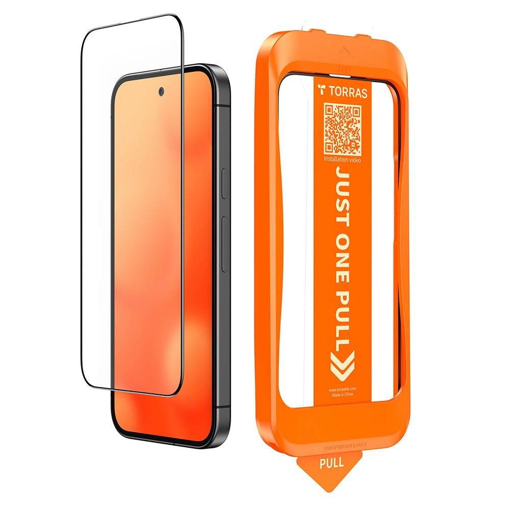 Torras iPhone 17 Pro - Full Screen Αντιχαρακτικό Γυαλί Οθόνης - GlassGo Install Master - Black