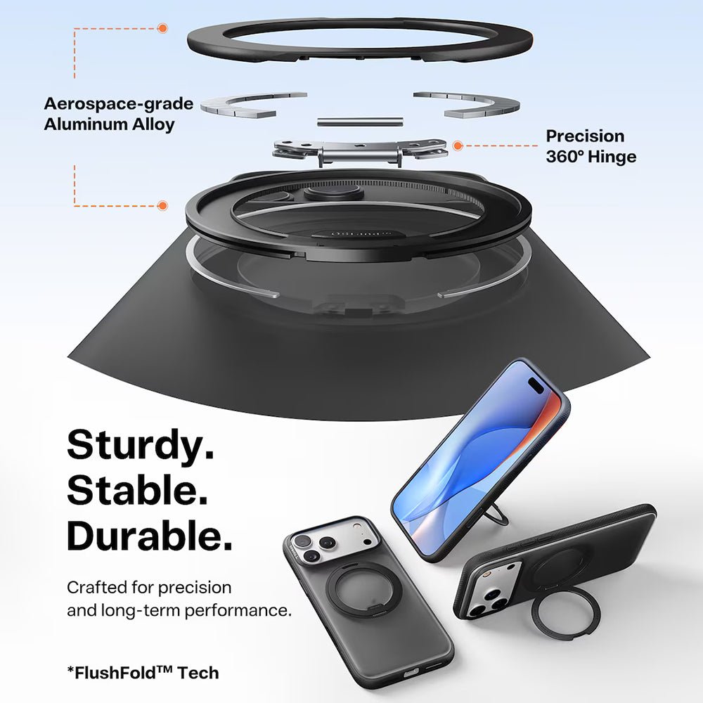 Torras iPhone 17 Pro Max - Σκληρή θήκη με Περιστρεφόμενο Stand / MagSafe - Ostand R Fitness Series - Black