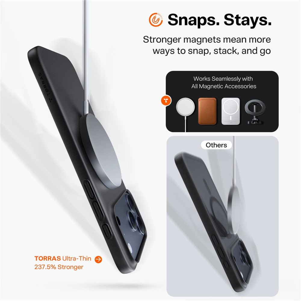 Torras iPhone 17 Pro Max - Θήκη Σιλικόνης με MagSafe - SlimFit Series - Black